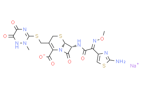 (6R,7R)-7-((Z)-2-(2-氨基噻唑-4-基)-2-(甲氧基亚氨基)乙酰氨基)-3-(((2-甲基-5,6-二氧代-1,2,5,6-四氢-1,2,4-三嗪-3-基)硫基)甲基)-8-氧代-5-硫杂-1-氮杂双环[4.2.0]辛-2-烯-2-羧酸钠