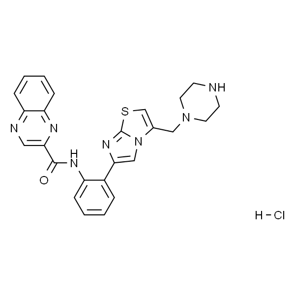 N-(2-(3-(哌嗪-1-基甲基)咪唑并[2,1-b]噻唑-6-基)苯基)喹喔啉-2-甲酰胺x盐酸盐