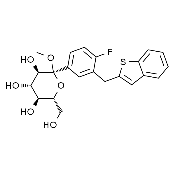 (2S,3R,4S,5S,6R)-2-(3-(苯并[b]噻吩-2-基甲基)-4-氟苯基)-6-(羟甲基)-2-甲氧基四氢-2H-吡喃-3,4,5三醇