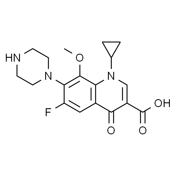 1-环丙基-6-氟-8-甲氧基-4-氧代-7-(哌嗪-1-基)-1,4-二氢喹啉-3-羧酸
