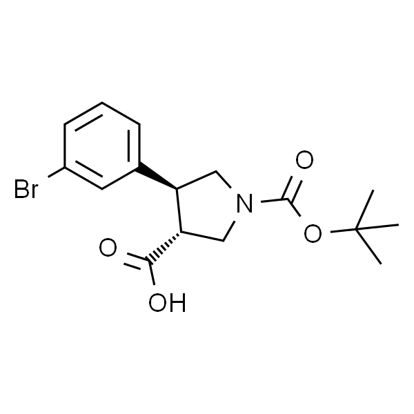 (3R,4S)-rel-4-(3-溴苯基)-1-(叔丁氧基羰基)吡咯烷-3-羧酸