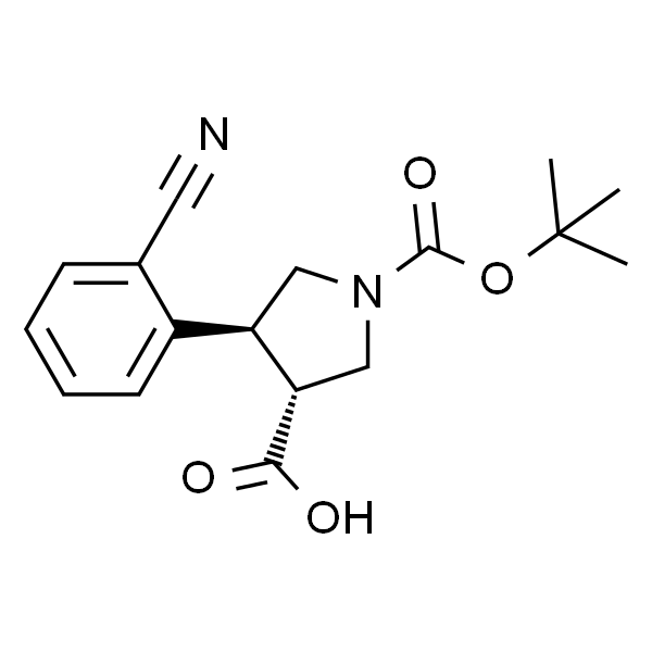 (3R，4S)-rel-1-(叔丁氧基羰基)-4-(2-氰基苯基)吡咯烷-3-羧酸