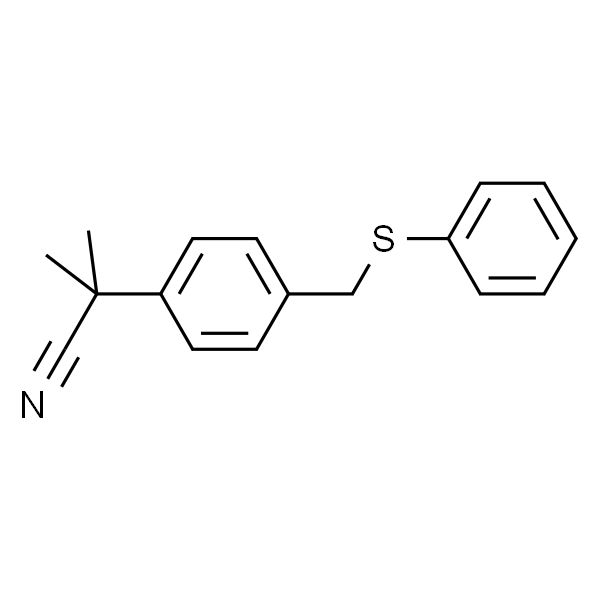 2-Methyl-2-(4-((phenylthio)methyl)phenyl)propanenitrile