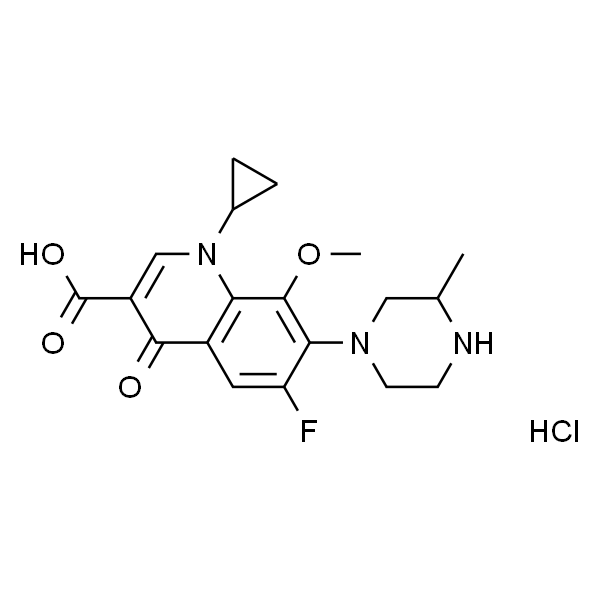 1-环丙基-6-氟-8-甲氧基-7-(3-甲基哌嗪-1-基)-4-氧代-1,4-二氢喹啉-3-羧酸盐酸盐