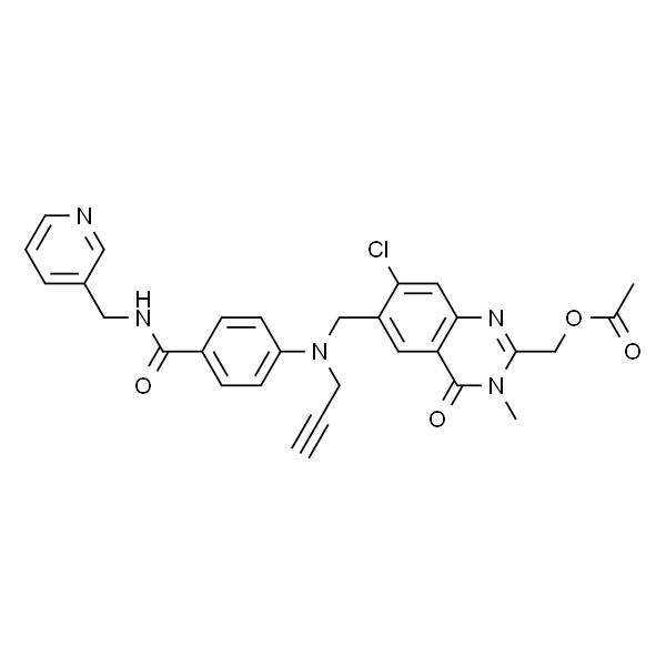(7-chloro-3-methyl-4-oxo-6-((prop-2-ynyl(4-(pyridin-3-ylmethylcarbamoyl)phenyl)amino)methyl)-3,4-dihydroquinazolin-2-yl)methyl a