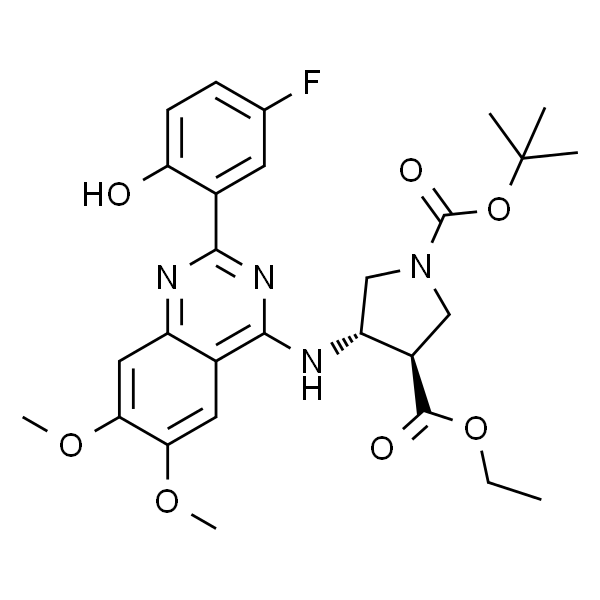 1,3-Pyrrolidinedicarboxylic acid, 4-[[2-(5-fluoro-2-hydroxyphenyl)-6,7-dimethoxy-4-quinazolinyl]amino]-, 1-(1,1-dimethylethyl) 3