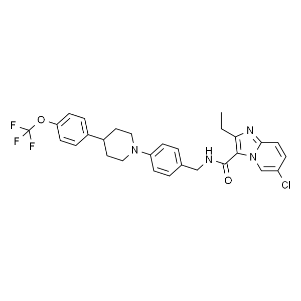 6-chloro-2-ethyl-N-[(4-{4-[4-(trifluoromethoxy)phenyl]piperidin-1-yl}phenyl)methyl]imidazo[1,2-a]pyridine-3-carboxamide
