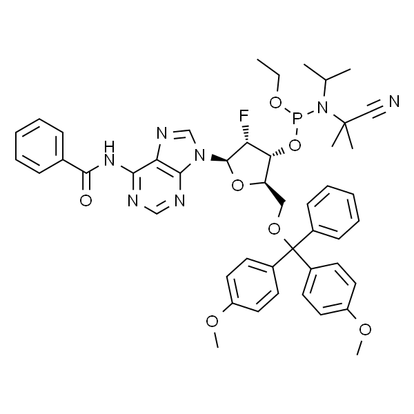 N-苯甲酰基-5'-O-[二(4-甲氧基苯基)苯基甲基]-2'-脱氧-2'-氟腺苷 3'-[2-氰基乙基 N,N-二异丙基氨基亚磷酸酯]