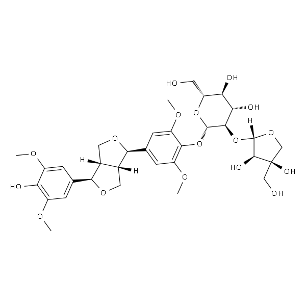 (-)-丁香树脂酚-4-O-β-D-呋喃芹糖基-(1→2)-β-D-吡喃葡萄糖苷