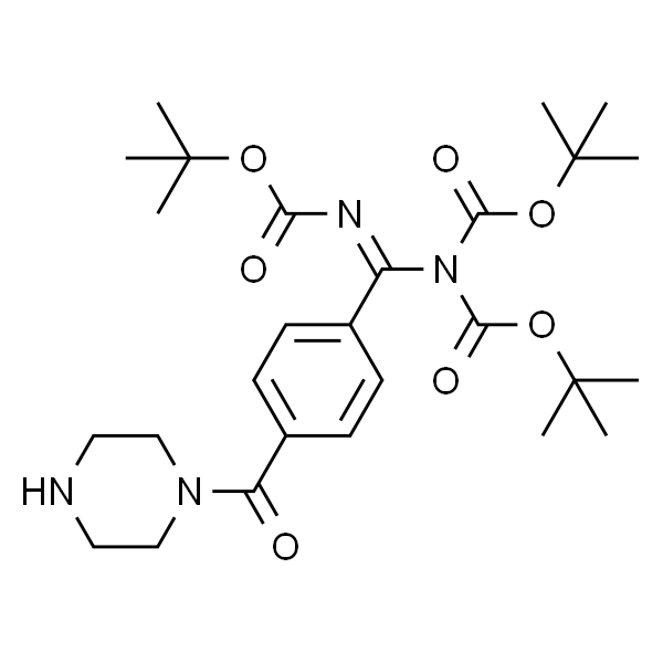 Imidodicarbonic acid, 2-[[[(1,1-dimethylethoxy)carbonyl]imino][4-(1-piperazinylcarbonyl)phenyl]methyl]-, 1,3-bis(1,1-dimethyleth
