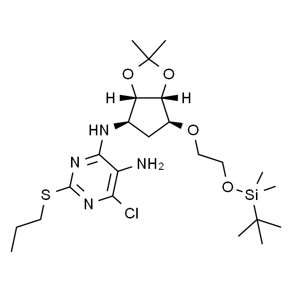 N4-((3aS,4R,6S,6aR)-6-(2-((tert-butyldimethylsilyl)oxy)ethoxy)-2,2-dimethyltetrahydro-3aH-cyclopenta[d][1,3]dioxol-4-yl)-6-chloro-2-(propylthio)pyrimidine-4,5-diamine