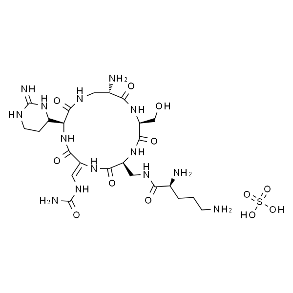 (2S)-2,5-二氨基-N-(((2S,5S,11S,15S,Z)-15-氨基-11-(2-氨基-3,4,5,6-四氢嘧啶-4-基)-2-(羟甲基)-3,6,9,12,16-五氧代-8-(脲基亚甲基)-1,4,7,10,13-五氮杂环十六烷-5-基)甲基)戊酰胺硫酸盐