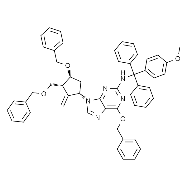 6-苄氧基-9-((1S,3R,3S)-4-苄氧基-3-苄氧基甲基-2-亚甲基环戊基)-N-((4-甲氧基苯基)二苯基甲基)-9H-嘌呤-2-胺