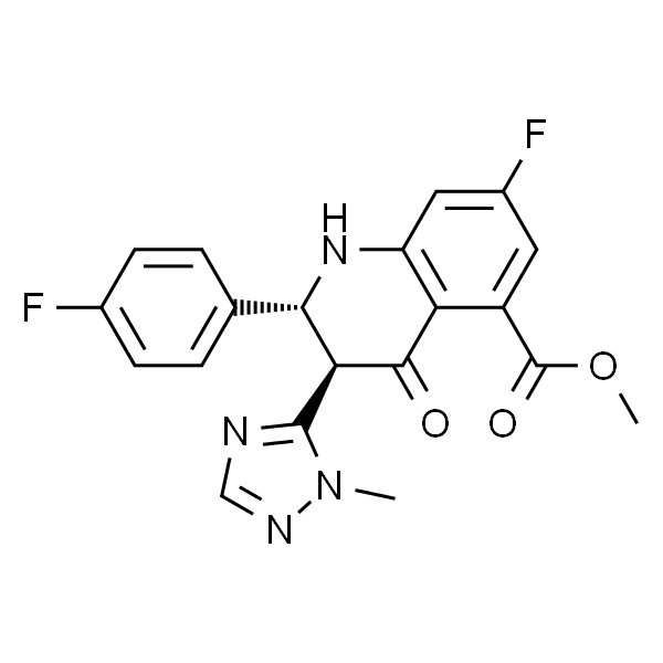 5-Quinolinecarboxylic acid,7-fluoro-2-(4-fluorophenyl)-1,2,3,4-tetrahydro-3-(1-methyl-1H-1,2,4-triazol-5-yl)-4-oxo-,methyl ester