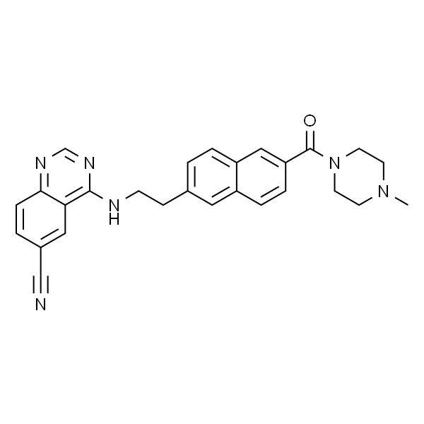 4-((2-(6-(4-甲基哌嗪-1-羰基)萘-2-基)乙基)氨基)喹唑啉-6-甲腈