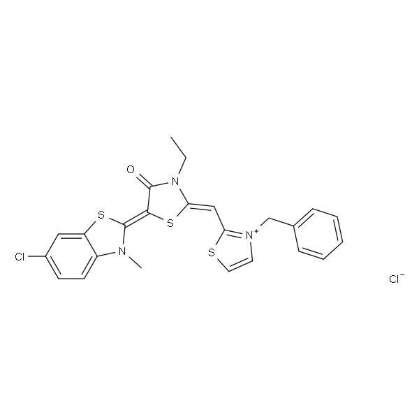 3-苄基-2-((Z)-((E)-5-(6-氯-3-甲基苯并[d]噻唑-2(3H)-亚基)-3-乙基-4- 氧代噻唑啉 -2-亚基)甲基)噻唑-3-鎓氯化物