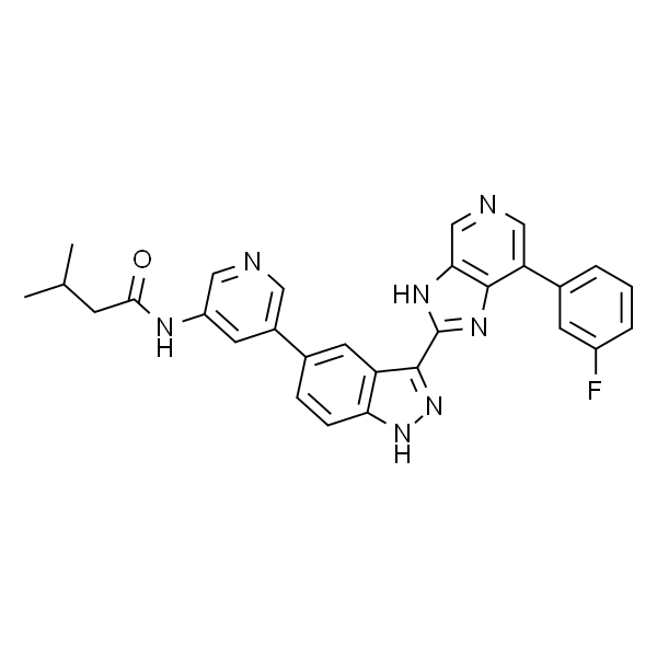 N-(5-(3-(7-(3-氟苯基)-3H咪唑[4,5-c]吡啶-2-基)-1H-吲唑-5-基)吡啶-3-基)-3-甲基丁酰胺