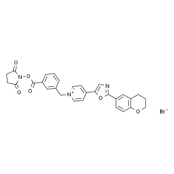 N-(3-Succinimidyloxy-carbonyl-phenyl)-methyl-4-(2-(6-(3,4-dihydro-2H-1-benzopyranyl))-5-oxazolyl)-pyridinium bromide