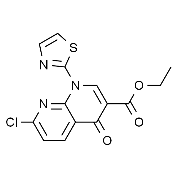1,8-Naphthyridine-3-carboxylic acid, 7-chloro-1,4-dihydro-4-oxo-1-(2-thiazolyl)-, ethyl ester