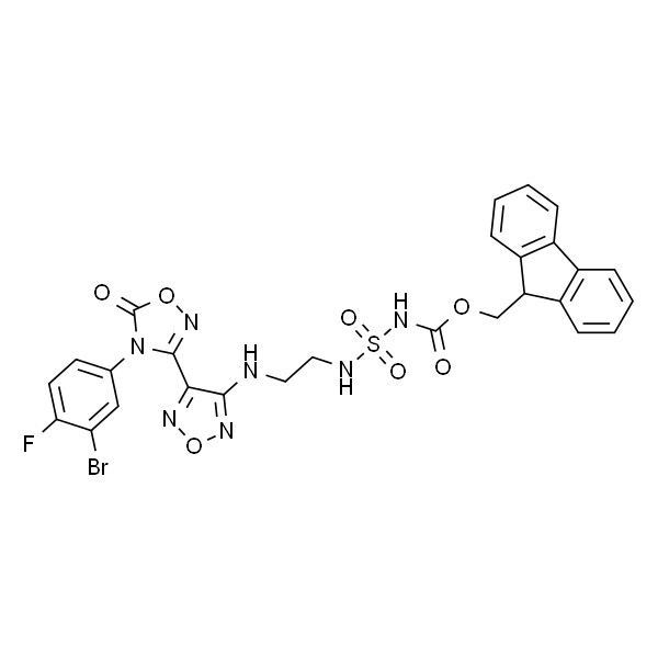(9H-fluoren-9-yl)methyl N-(2-((4-(4-(3-bromo-4-fluorophenyl)-5-oxo-4,5-dihydro-1,2,4-oxadiazol-3-yl)-1,2,5-oxadiazol-3-yl)amino)ethyl)sulfamoylcarbamate
