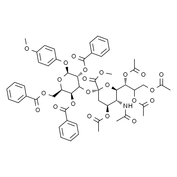 Neu5Ac[1Me,4789Ac]α(2-3)Gal[246Bz]-β-MP