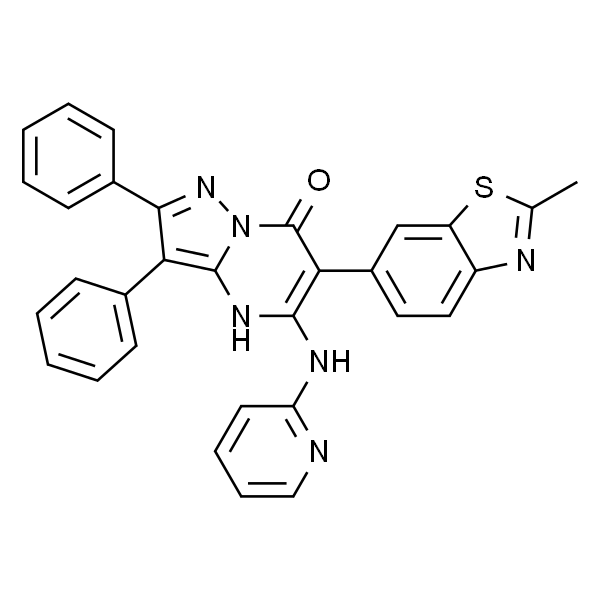 6-(2-甲基苯并[d]噻唑-6-基)-2,3-二苯基-5-(吡啶-2-基氨基)吡唑并[1,5-a]嘧啶-7-酮