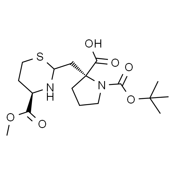 1,2-Pyrrolidinedicarboxylic acid, 2-[[(4R)-4-carboxytetrahydro-2H-1,3-thiazin-2-yl]methyl]-, 1-(1,1-dimethylethyl) 2-methyl este