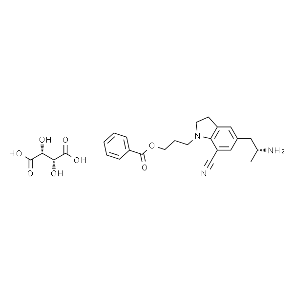 (R)-3-(5-(2-Aminopropyl)-7-cyanoindolin-1-yl)propyl-benzoate (2R,3R)-2,3-dihydroxysuccinate
