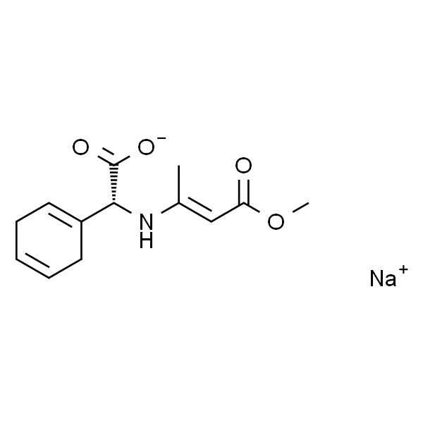 (R)-(+)-α-[(3-甲氧基-1-甲基-3-氧代-1-丙烯基)氨基]-1,4-环己二烯-1-乙酸钠盐