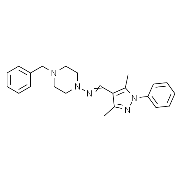 (E)-N-(4-苄基-1-哌嗪基)-1-(3,5-二甲基-1-苯基-1H-吡唑-4-基)甲亚胺