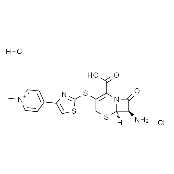 4-(2-(((6R,7R)-7-氨基-2-羧基-8-氧代-5-硫杂-1-氮杂双环〔4.2.0〕辛-2-烯-3-基)硫基)噻唑-4-基)-1-甲基吡啶-1-鎓氯化物盐酸盐