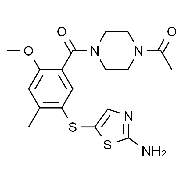 1-(4-(5-(2-aminothiazol-5-ylthio)-2-methoxy-4-methylbenzoyl)piperazin-1-yl)ethanone