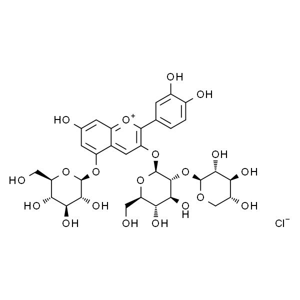 矢车菊-3-桑布双糖苷-5-葡萄糖苷氯化物