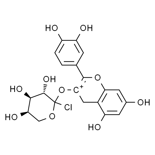 矢车菊-3-阿拉伯糖苷氯化物