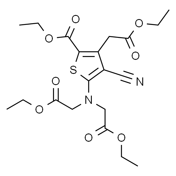 5-[二(2-乙氧基-2-羧甲基)氨基-]-4-氰基-3-(2-乙氧基-2-羧甲基)-2-噻吩甲酸乙酯