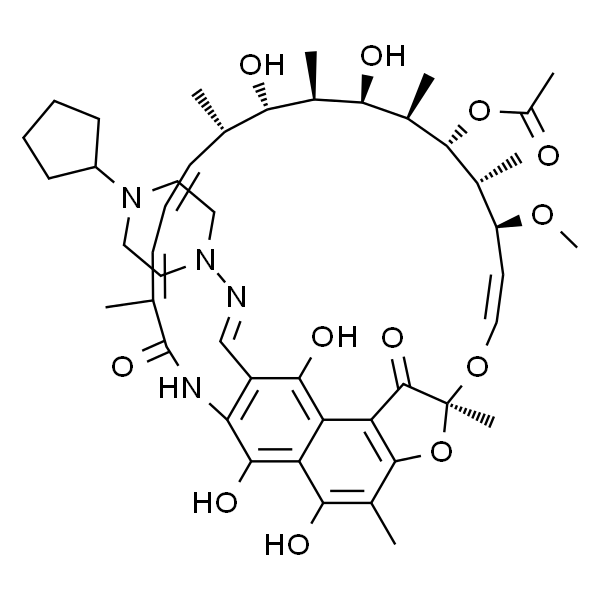 (2S,12Z,14E,16S,17S,18R,19R,20R,21S,22R,23S,24E)-3-(((4-环戊基-1-哌嗪基)亚氨基)-甲基)-21-(乙酰氧基)-5,6,9,17,19-五羟基-23-甲氧基-2,4,12,16,18,20,22-庚甲基-2,7-(环氧戊基[1,11,13]三亚氨基)萘[2,1-b]呋喃-1,11(2H)-二酮