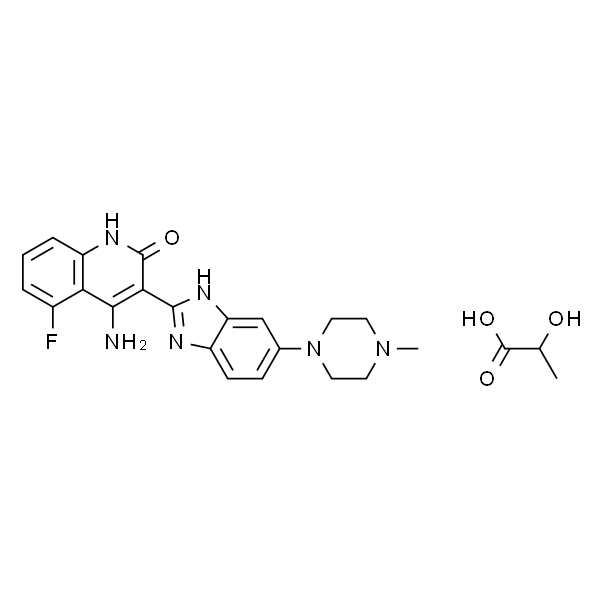 4-氨基-5-氟-3-(6-(4-甲基哌嗪-1-基)-1H-苯并[d]咪唑-2-基)喹啉-2(1H)-酮 2-羟基丙酸盐