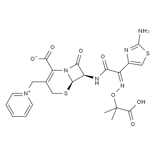 (6R,7R)-7-((Z)-2-(2-氨基噻唑-4-基)-2-(((2-羧丙基-2-基)氧基)亚胺基)乙酰胺基)-8-氧代-3-(吡啶-1-ium-1-基甲基)-5-硫杂-1-氮杂双环[4.2.0]辛-2-烯-2-羧酸盐(contains ca. 10% Na2CO3)