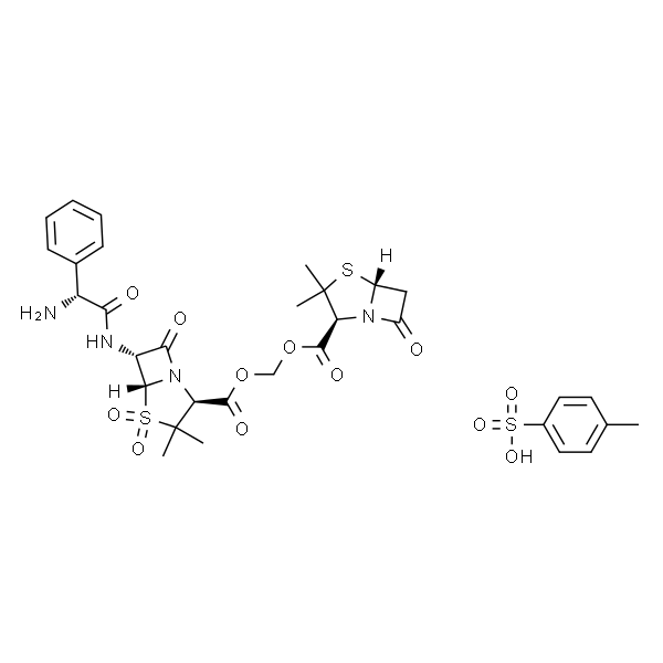 (((2S,5R,6R)-6-((R)-2-氨基-2-苯乙酰胺基)-3,3-二甲基-7-氧代-4-噻-1-氮杂双环[3.2.0]庚烷-2-羰基)氧基)甲基 (2S,5R)-3,3-二甲基-7-氧代-4-噻-1-氮杂双环[3.2.0]庚烷-2-羧酸盐 4,4-二氧化物4-甲苯磺酸盐