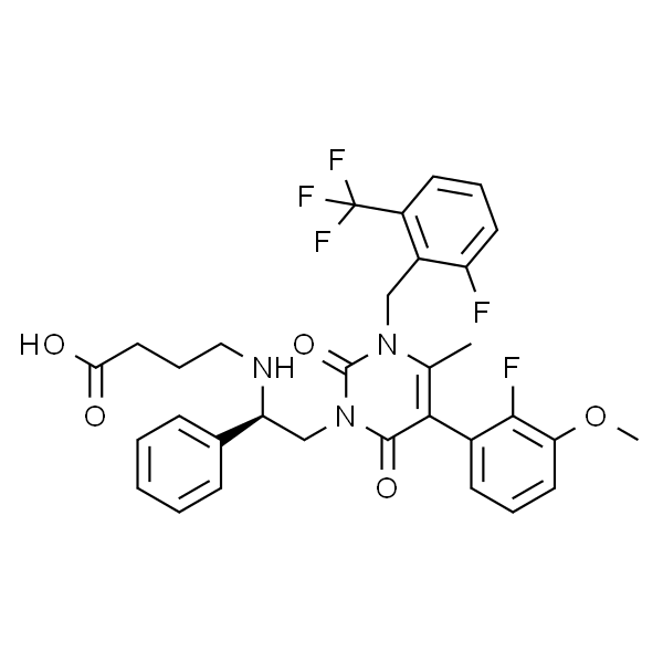 4-[[(1R)-2-[5-(2-氟-3-甲氧基苯基)-3-[[2-氟-6-(三氟甲基)苯基]甲基]-3,6-二氢-4-甲基-2,6-二氧代-1(2H)-嘧啶基]-1-苯乙基]氨基]丁酸