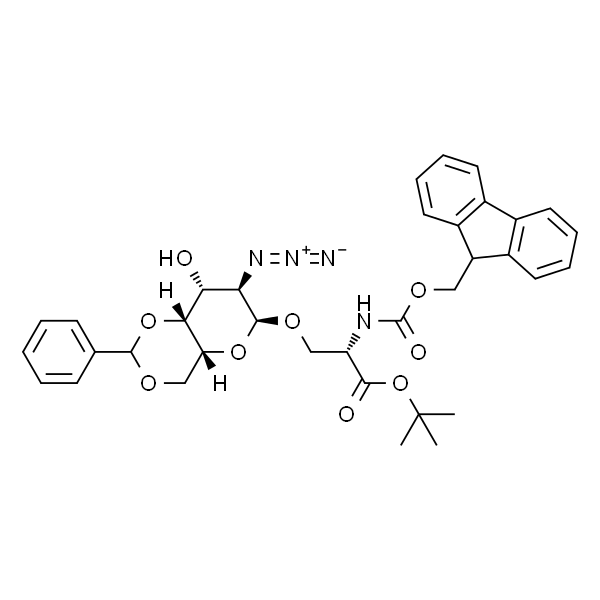 O-(2-叠氮-4,6-O-苯亚甲基-2-脱氧-α-D-吡喃半乳糖)-N-[(9H-芴-9-基甲氧基)羰基]-L-丝氨酸叔丁酯