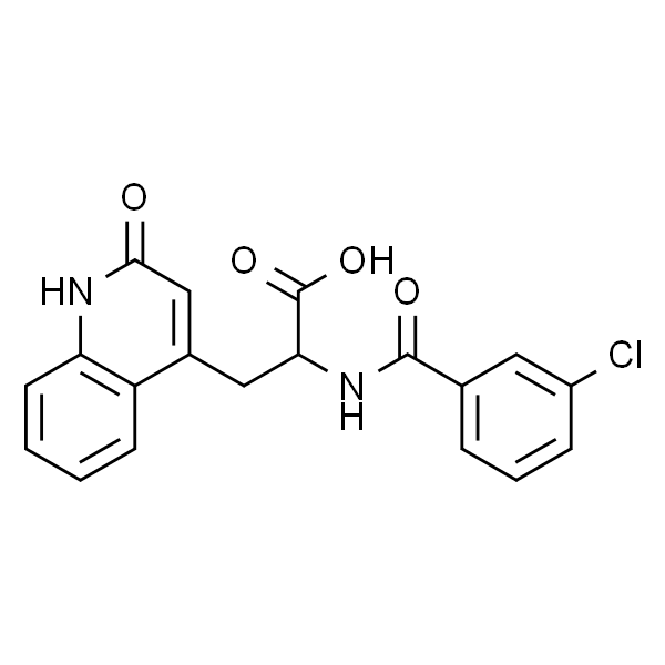 α-[(3-Chlorobenzoyl)amino]-1,2-dihydro-2-oxo-4-quinolinepropanoic acid