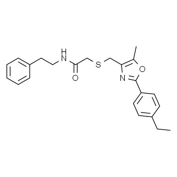 2-(((2-(4-乙基苯基)-5-甲基恶唑-4-基)甲基)硫基)-N-苯乙基乙酰胺