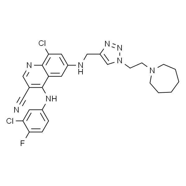 8-C氯-4-[(3-氯-4-氟苯基)氨基]-6-[[[1-[2-(六氢-1H-氮杂-1-基)乙基]-1H-1,2,3-三唑-4-基]甲基]氨基]-3-喹啉甲腈