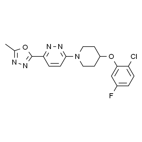 2-(6-(4-(2-氯-5-氟苯氧基)哌啶-1-基)哒嗪-3-基)-5-甲基-1,3,4-恶二唑